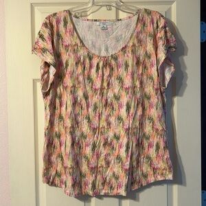 Liz Claiborne Multi Color Short Sleeve Shirt 2X